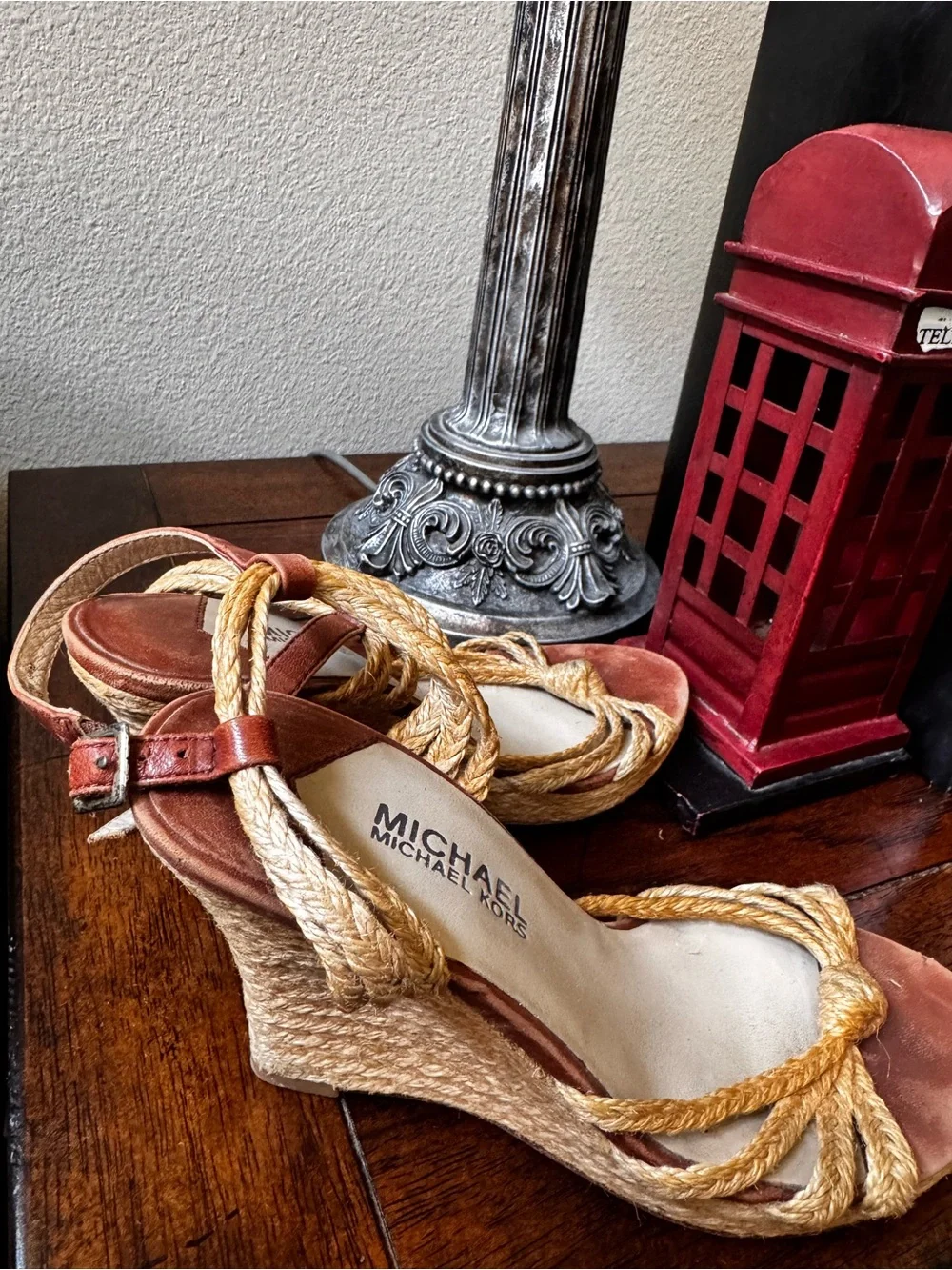 ✅ “Michael Kors” Brown and Tan Rope Strap Sandals